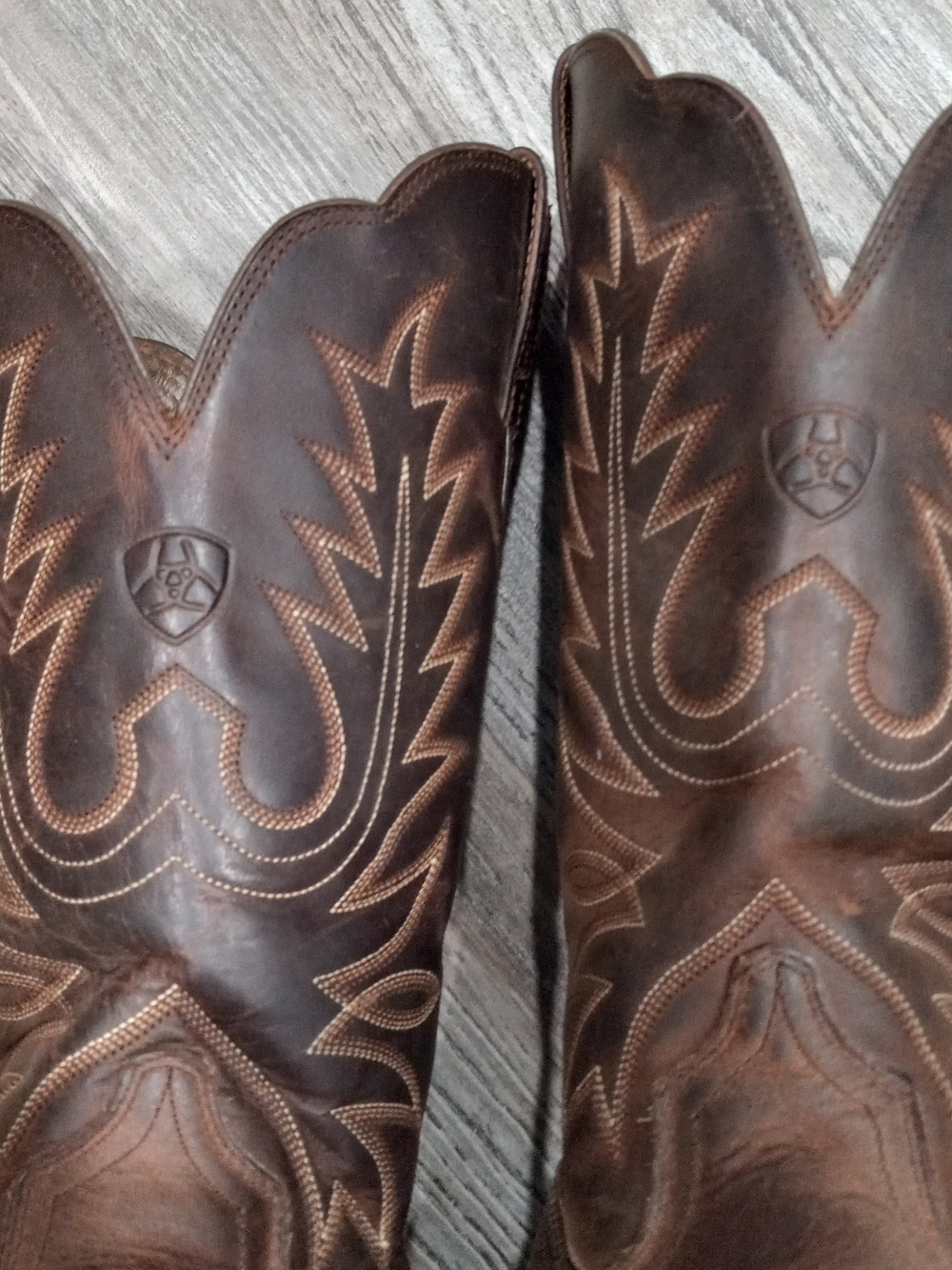 Ariat Western Embroidered Men's Brown Leather Cowboy Bootw Style Size 6.5 - Picture 5 of 16